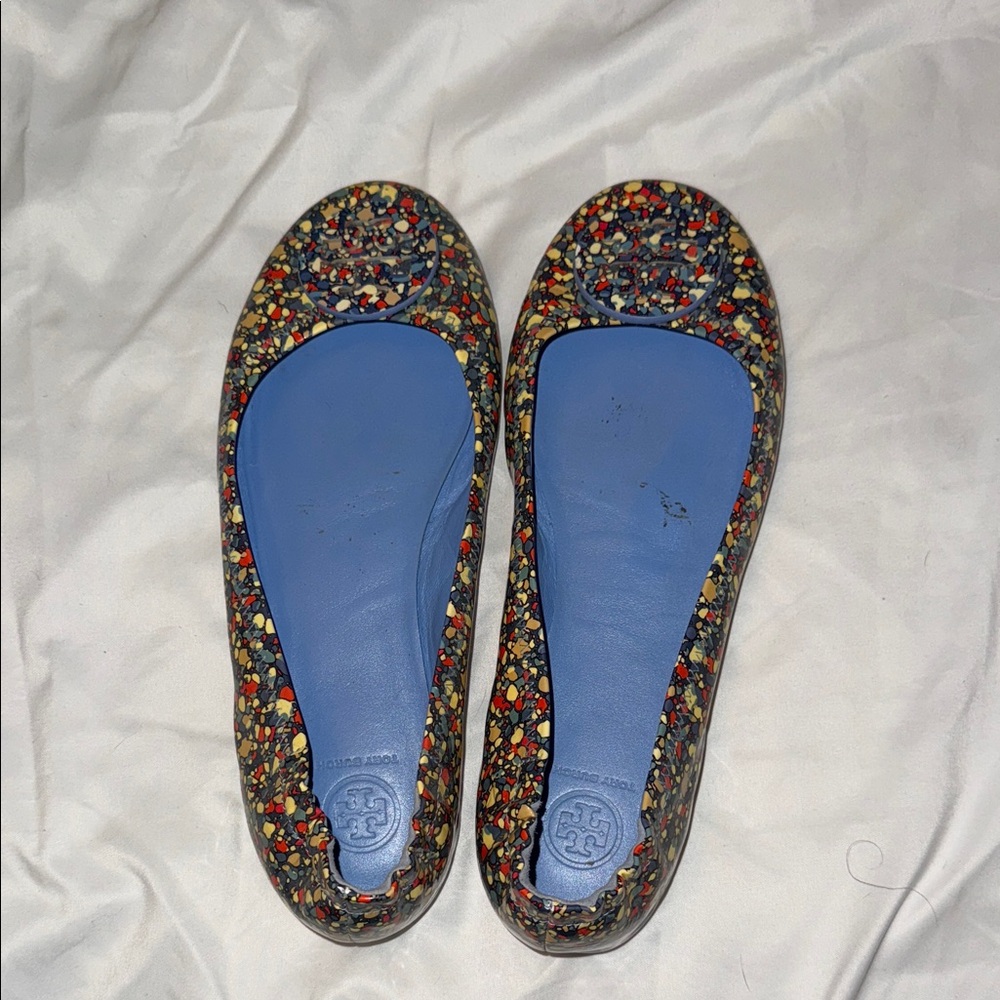 Tory Burch Multicolor Flats with Blue Insole